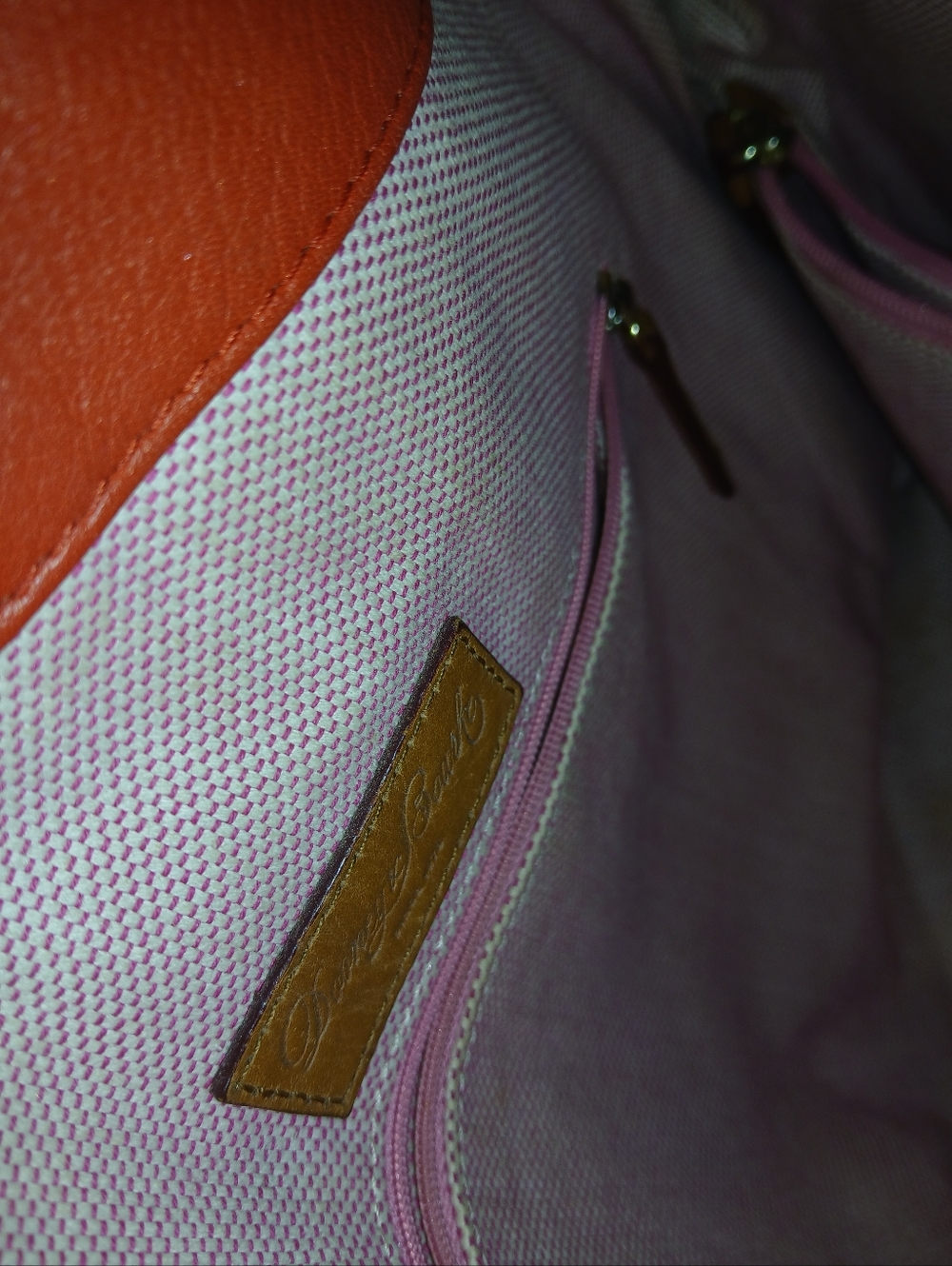 Dooney & Bourke Artist Hand-Painted Floral Tote Bag with Tan Trim - Picture 6 of 12